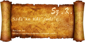 Szőke Kázmér névjegykártya